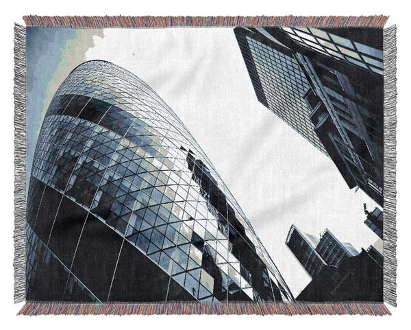 London The Gherkin Woven Blanket