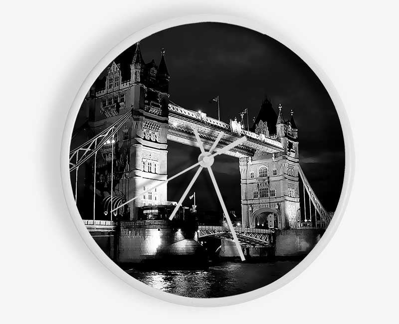 London Tower Bridge B n W Clock - Wallart-Direct UK