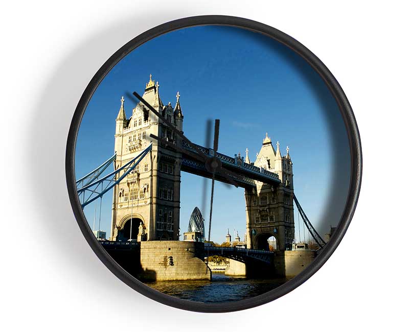 London Tower Bridge Blue Days Clock - Wallart-Direct UK