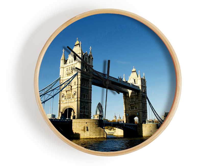 London Tower Bridge Blue Days Clock - Wallart-Direct UK