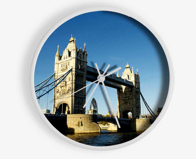 London Tower Bridge Blue Days Clock - Wallart-Direct UK