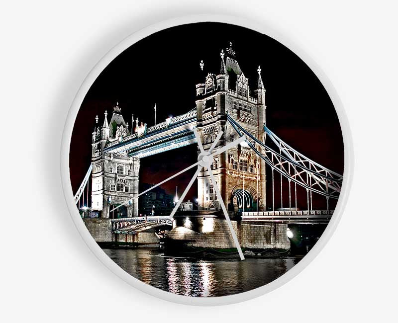 London Tower Bridge Night Lights Clock - Wallart-Direct UK