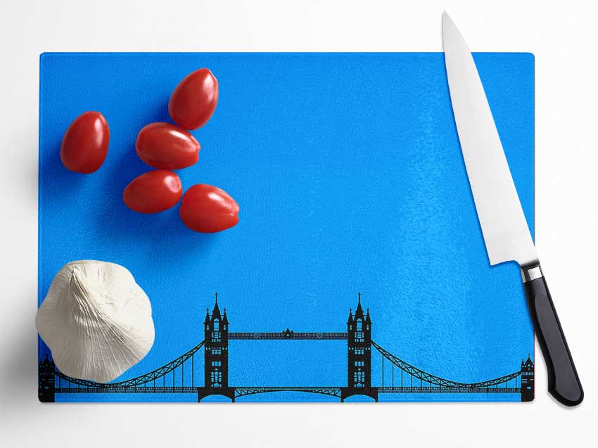 London Tower Bridge Silhouette Glass Chopping Board