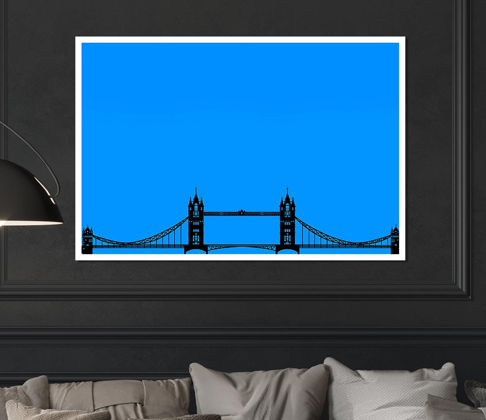 London Tower Bridge Silhouette Print Poster Wall Art