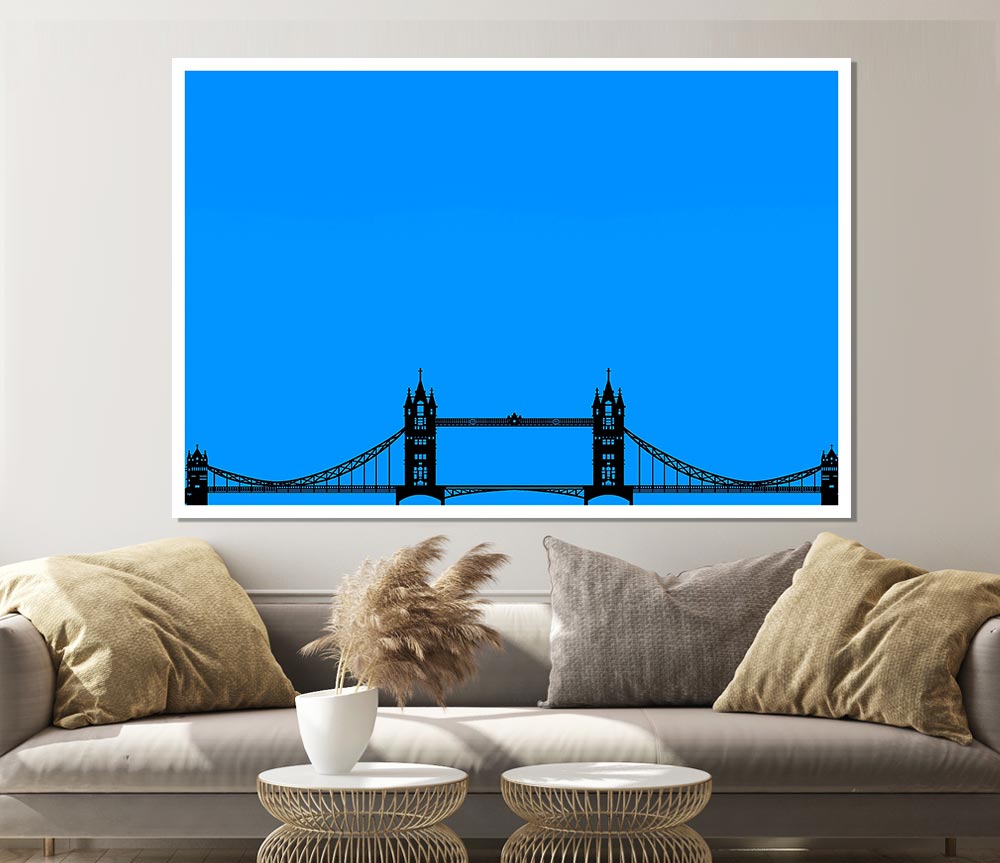 London Tower Bridge Silhouette Print Poster Wall Art