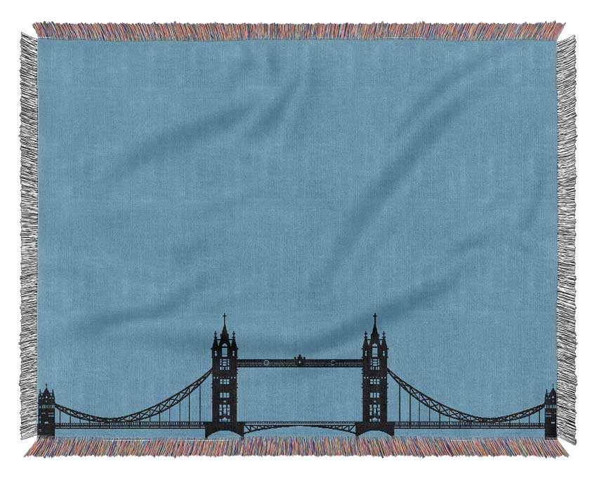 London Tower Bridge Silhouette Woven Blanket