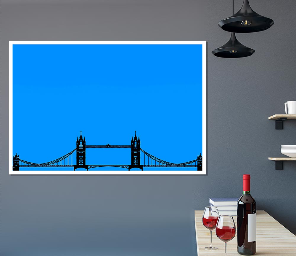 London Tower Bridge Silhouette Print Poster Wall Art