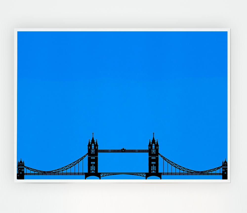 London Tower Bridge Silhouette Print Poster Wall Art