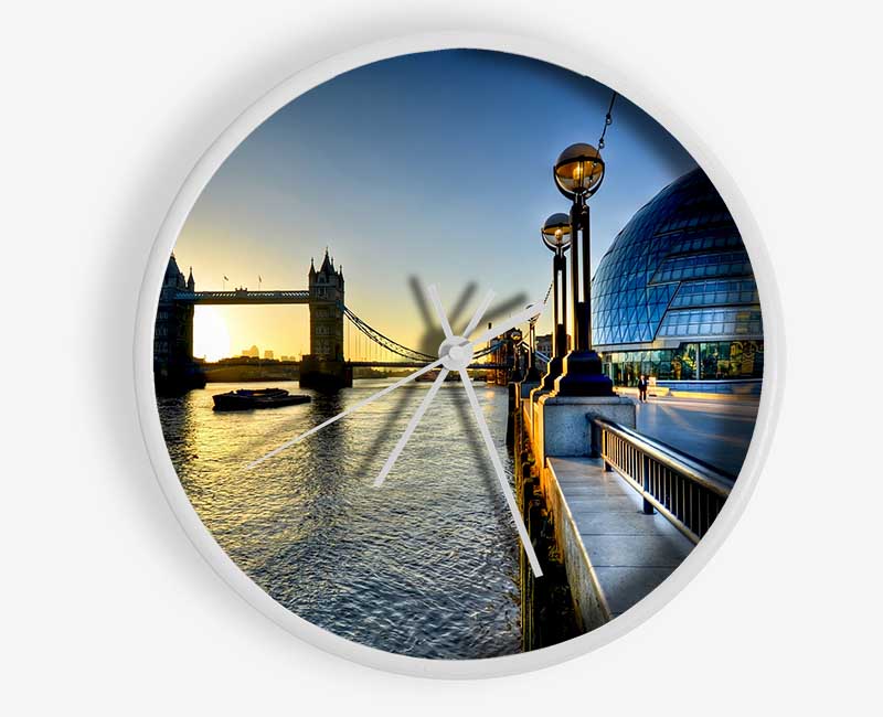 London Tower Bridge Sunset Clock - Wallart-Direct UK