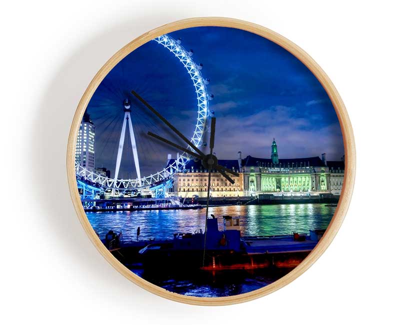 London-Eye Dusk Clock - Wallart-Direct UK