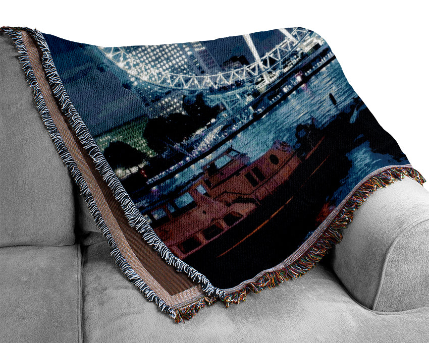 London-Eye Dusk Woven Blanket