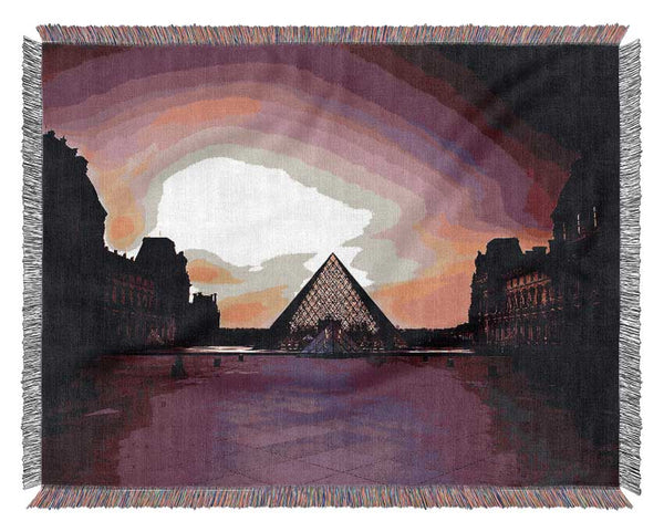 Louvre Museum At Sunset Woven Blanket