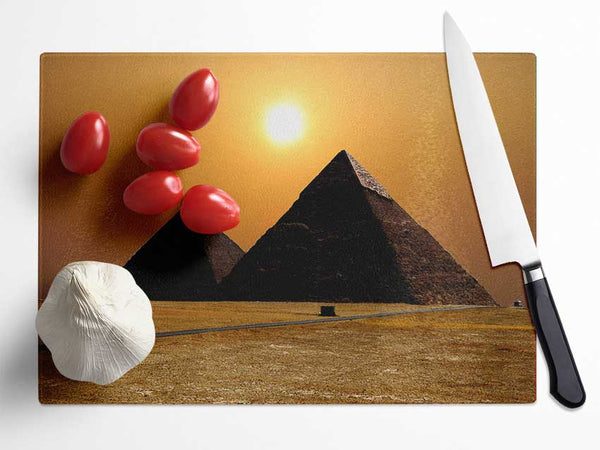 Magic Pyramids Giza Egypt Glass Chopping Board