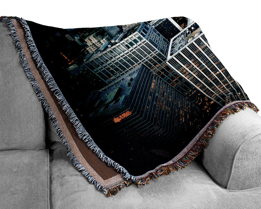 Manhattan New York Usa Woven Blanket