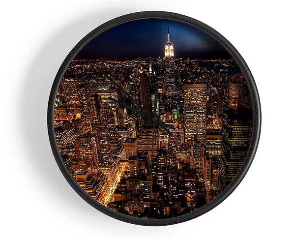 Manhattan Night Life Glow Clock - Wallart-Direct UK