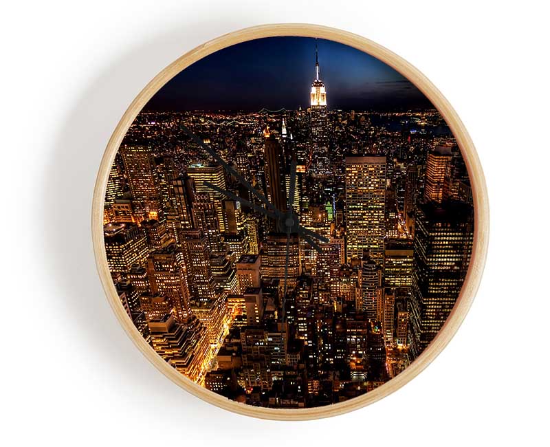 Manhattan Night Life Glow Clock - Wallart-Direct UK