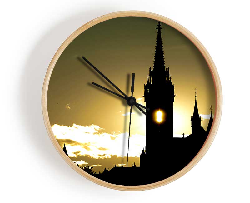 Matthias Church Silhouette Clock - Wallart-Direct UK