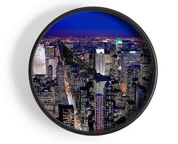 Metroplis Blue Clock - Wallart-Direct UK