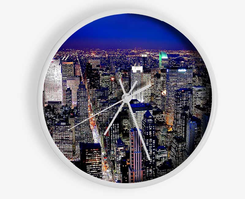 Metroplis Blue Clock - Wallart-Direct UK