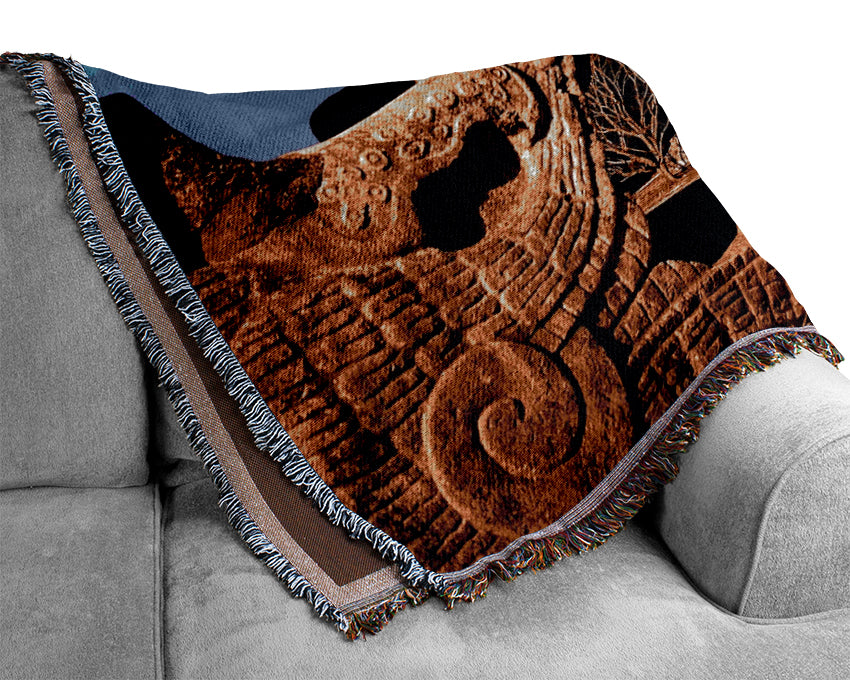 Mexico Pyramids Woven Blanket