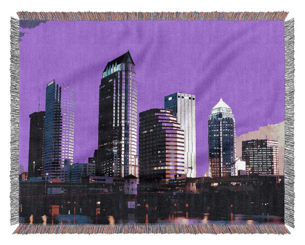 Miami Purple Nights Woven Blanket