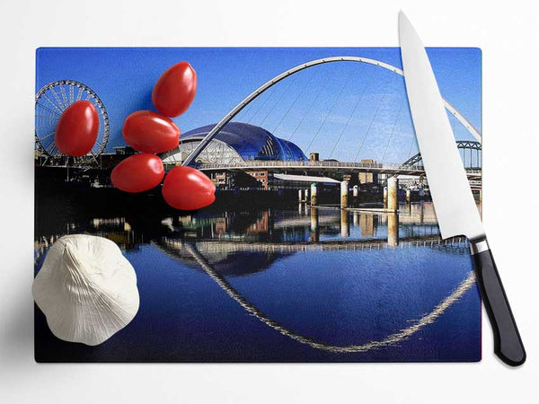 Millennium Bridge Newcastle England Glass Chopping Board