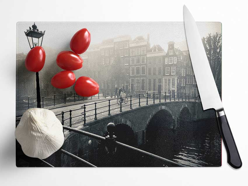 Misty Amsterdam Glass Chopping Board