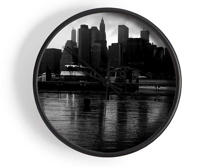 Hudson River New York B n W Clock - Wallart-Direct UK