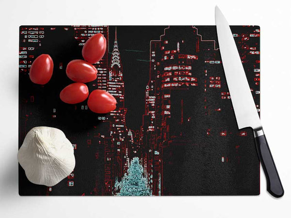 New York 5Th Avenue Glass Chopping Board