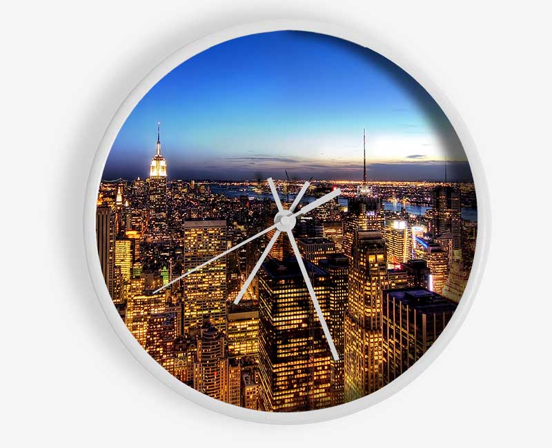 New York At Dusk Clock - Wallart-Direct UK