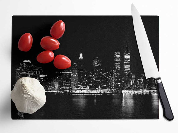 New York Black Nights Glass Chopping Board