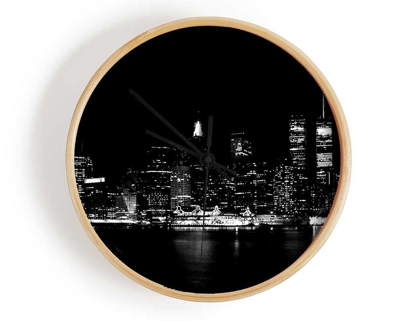 New York Black Nights Clock - Wallart-Direct UK