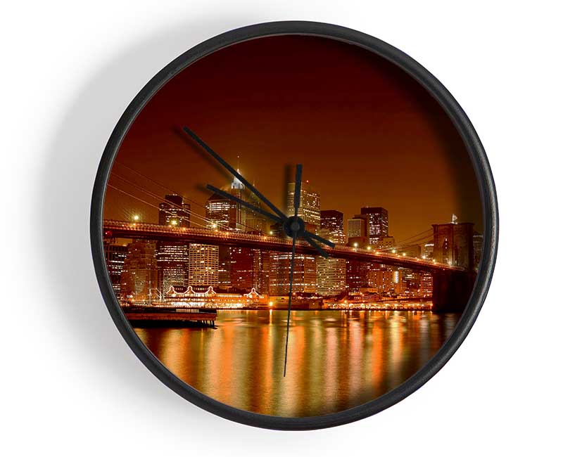 New York Bridge Glow Clock - Wallart-Direct UK