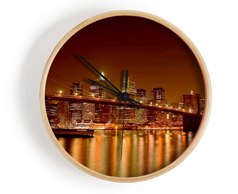 New York Bridge Glow Clock - Wallart-Direct UK