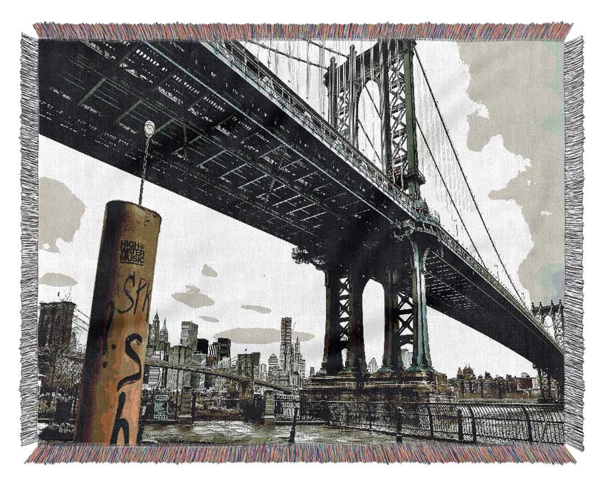 New York Bridge Woven Blanket