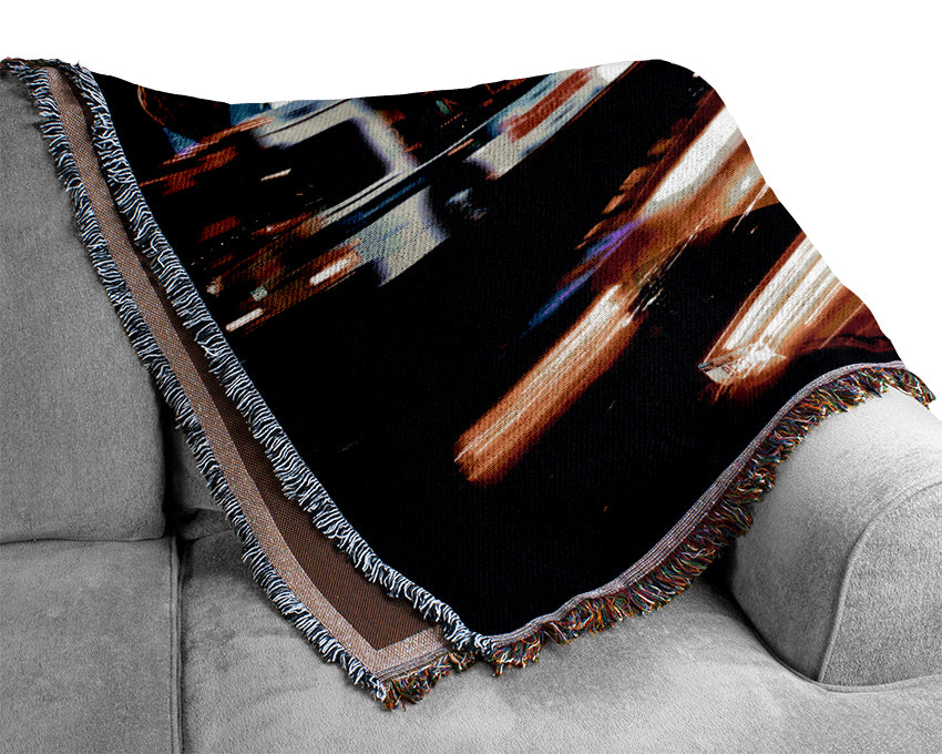 New York Broadway Cabs Woven Blanket