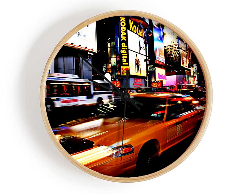 New York Broadway Cabs Clock - Wallart-Direct UK