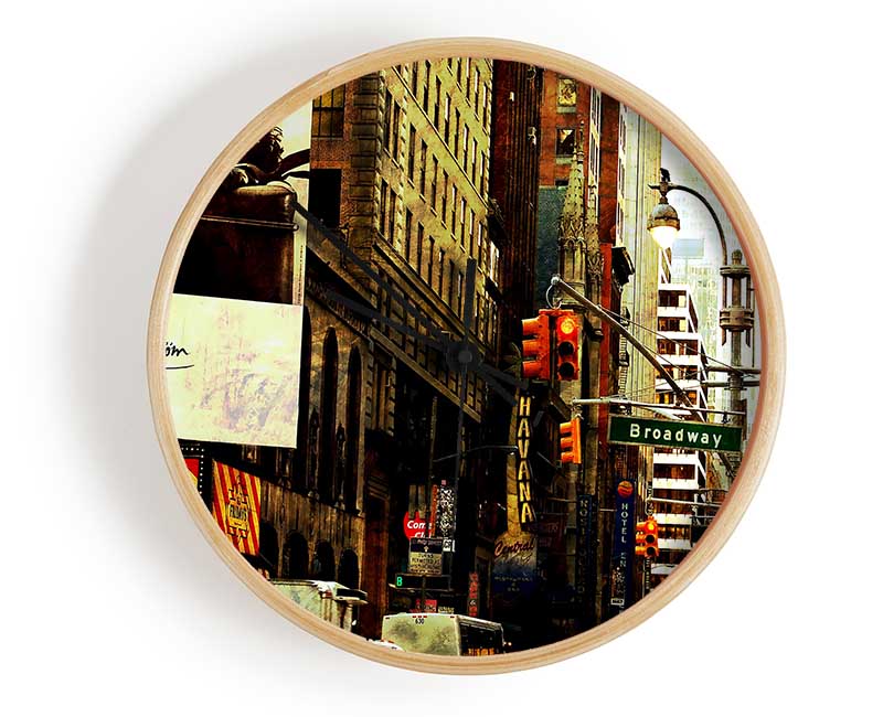 New York By Day Clock - Wallart-Direct UK