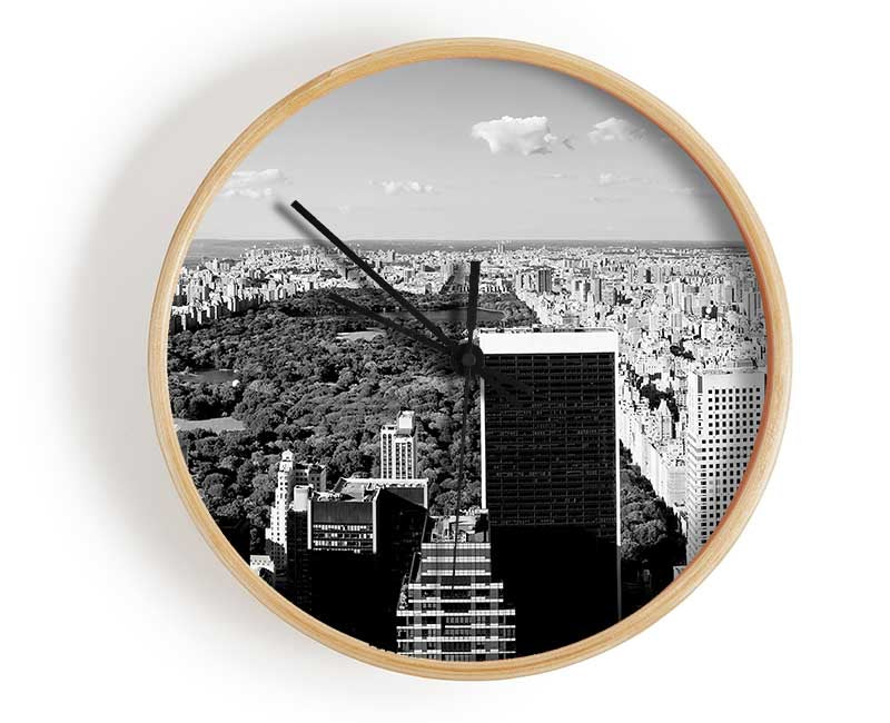 Central Park New York B n W Clock - Wallart-Direct UK