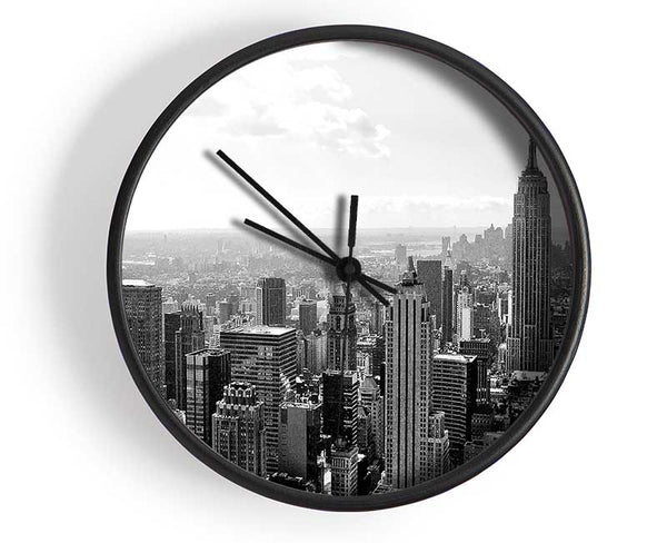 New York City Skyscrapers B n W Clock - Wallart-Direct UK