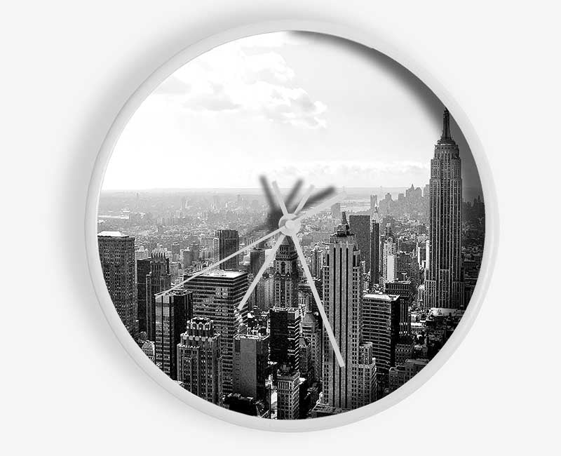 New York City Skyscrapers B n W Clock - Wallart-Direct UK