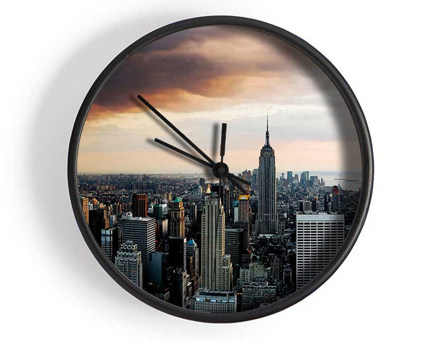 New York City As The Sun Comes Up Clock - Wallart-Direct UK