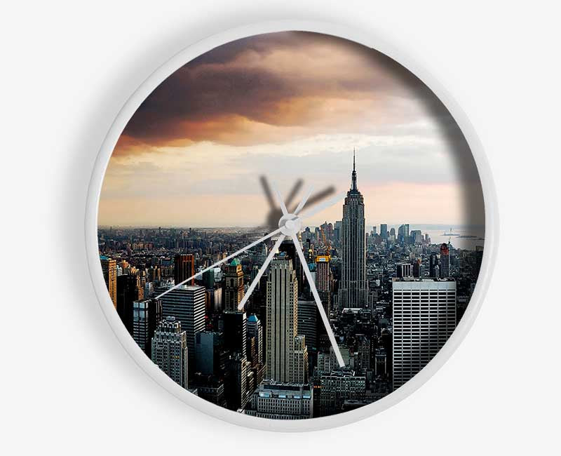 New York City As The Sun Comes Up Clock - Wallart-Direct UK