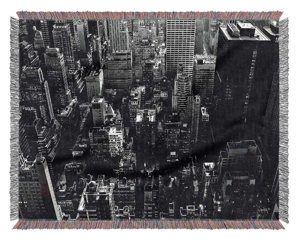 New York City Black And White Woven Blanket