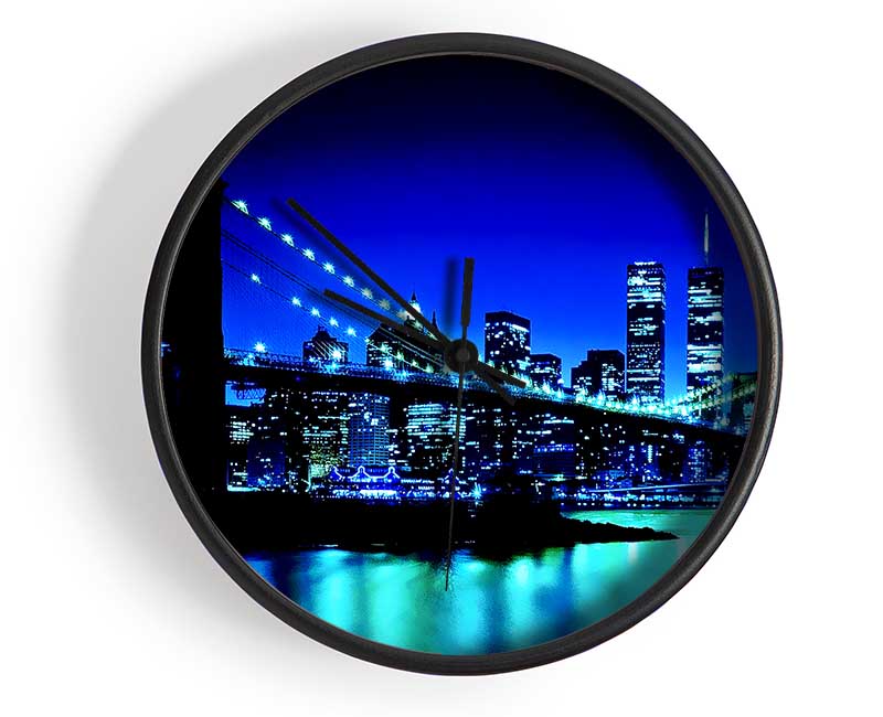 New York City Blue Nights Clock - Wallart-Direct UK