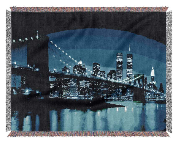 New York City Blue Nights Woven Blanket