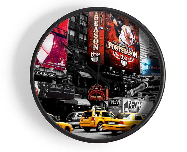 New York City Broadway Billboards Clock - Wallart-Direct UK