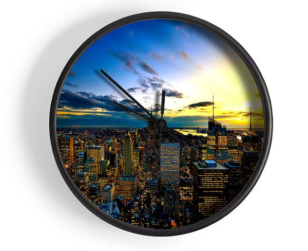 New York City Colours Clock - Wallart-Direct UK