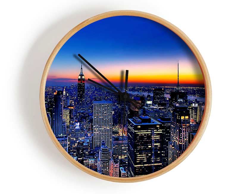 New York City Golden Horizon Clock - Wallart-Direct UK