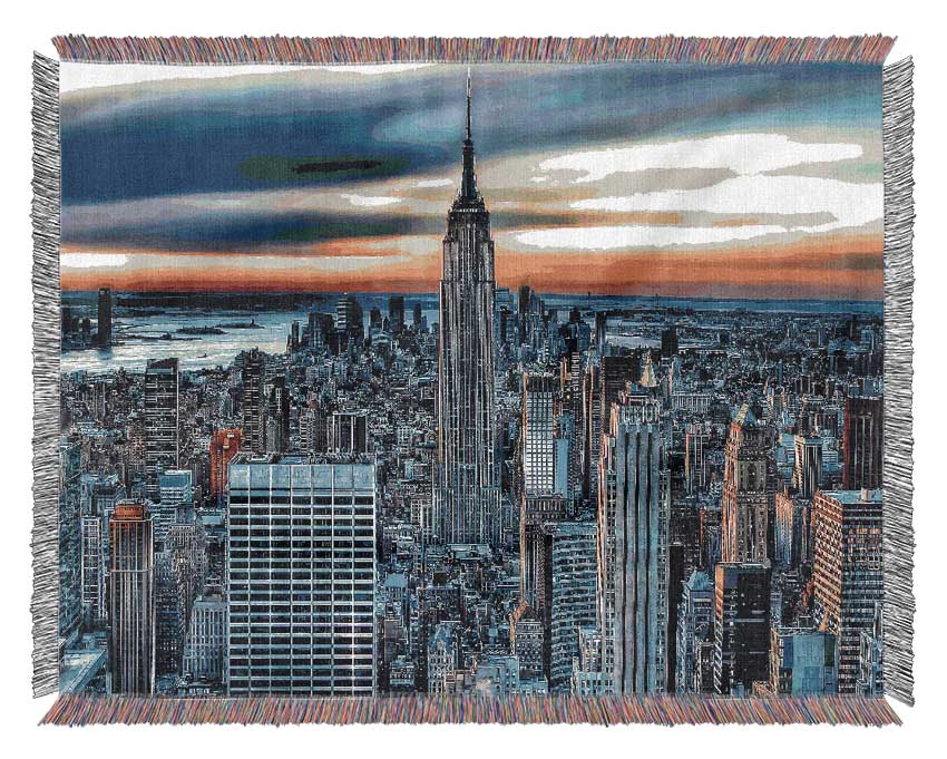 New York City On Top Of The World Woven Blanket